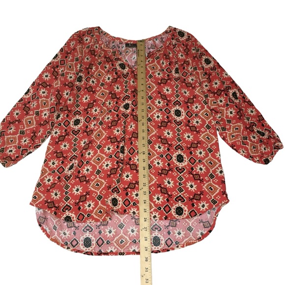 ALC Orange Black Geometric Lightweight Rayon Top - Women’s XL - Picture 4 of 11